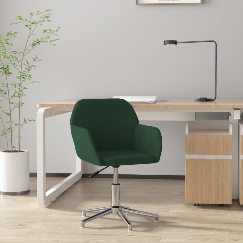 vidaXL Silla de oficina giratoria de tela verde oscuro vidaXL Silla de oficina giratoria de tela verde oscuro