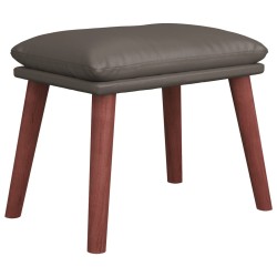 vidaXL Reposapiés cuero sintético gris 45x29,5x35 cm