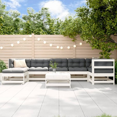 vidaXL Juego de muebles de jardín 8 piezas madera maciza de pino