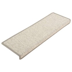 vidaXL Alfombrilla autoadhesiva escalera sisal 15 uds beige 65x21x4 cm