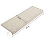 vidaXL Alfombrilla autoadhesiva escalera sisal 15 uds beige 65x21x4 cm vidaXL Alfombrilla autoadhesiva escalera sisal 15 uds beige 65x21x4 cm