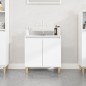 vidaXL Armario de lavabo madera contrachapada blanco brillo 58x33x60cm vidaXL Armario de lavabo madera contrachapada blanco brillo 58x33x60cm
