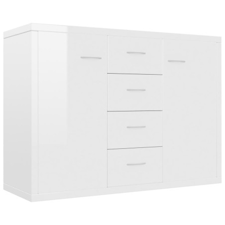 vidaXL Aparador de madera de ingeniería blanco brillante 88x30x65 cm