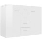 vidaXL Aparador de madera de ingeniería blanco brillante 88x30x65 cm