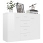 vidaXL Aparador de madera de ingeniería blanco brillante 88x30x65 cm