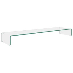 vidaXL Soporte para TV/Elevador monitor cristal claro 120x30x13 cm