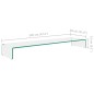 vidaXL Soporte para TV/Elevador monitor cristal claro 120x30x13 cm vidaXL Soporte para TV/Elevador monitor cristal claro 120x30x13 cm