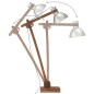 vidaXL Lámpara de pie madera maciza de mango plateada E27 vidaXL Lámpara de pie madera maciza de mango plateada E27