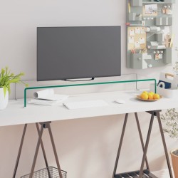 vidaXL Soporte para TV/Elevador monitor cristal claro 100x30x13 cm