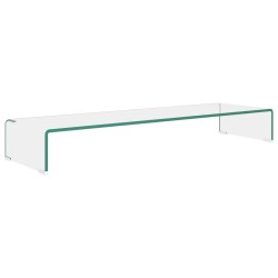 vidaXL Soporte para TV/Elevador monitor cristal claro 100x30x13 cm