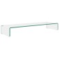 vidaXL Soporte para TV/Elevador monitor cristal claro 100x30x13 cm