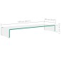 vidaXL Soporte para TV/Elevador monitor cristal claro 100x30x13 cm