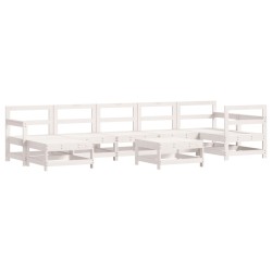 vidaXL Juego de muebles de jardín 8 piezas madera maciza de pino