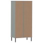 vidaXL Librería con 2 cajones OSLO madera maciza gris 60x35x128,5 cm