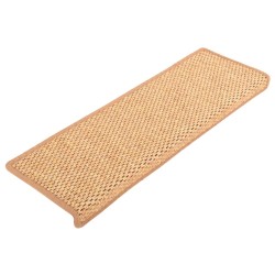 vidaXL Alfombrilla autoadhesiva escalera sisal 15uds naranja 65x21x4cm