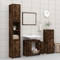 vidaXL Armario de baño madera contrachapada roble ahumado 60x33x61 cm vidaXL Armario de baño madera contrachapada roble ahumado 60x33x61 cm