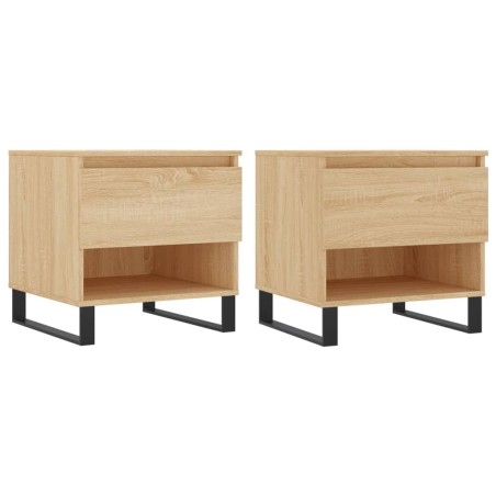 vidaXL Mesas de centro 2 uds madera ingeniería roble Sonoma 50x46x50cm