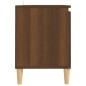 vidaXL Mueble de TV patas madera maciza marrón roble 103,5x35x50 cm