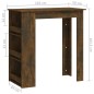 vidaXL Mesa alta con estante roble ahumado 102x50x103,5 cm vidaXL Mesa alta con estante roble ahumado 102x50x103,5 cm