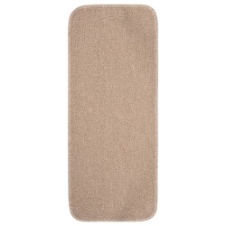 vidaXL Alfombrillas de escalera 15 uds beige rectangular 60x25 cm