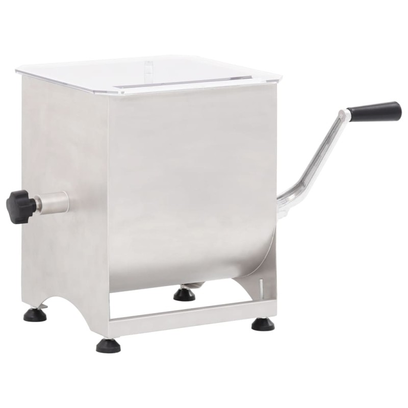 vidaXL Mezcladora de carne con caja engranajes acero inox. plateado vidaXL Mezcladora de carne con caja engranajes acero inox. plateado