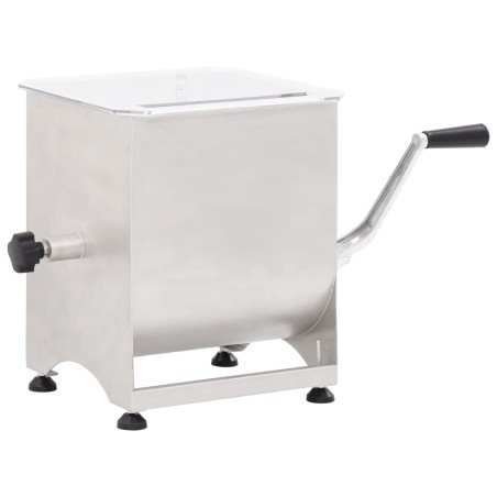 vidaXL Mezcladora de carne con caja engranajes acero inox. plateado 