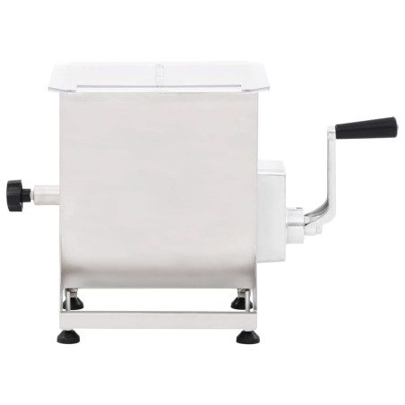 vidaXL Mezcladora de carne con caja engranajes acero inox. plateado 