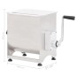 vidaXL Mezcladora de carne con caja engranajes acero inox. plateado vidaXL Mezcladora de carne con caja engranajes acero inox. plateado
