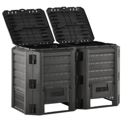 vidaXL Compostador de jardín negro 800 L