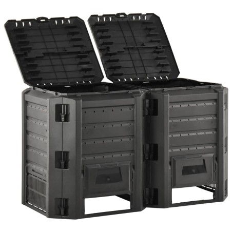 vidaXL Compostador de jardín negro 800 L