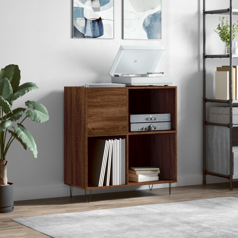 vidaXL Mueble discos madera contrachapada roble marrón 84,5x38x89 cm vidaXL Mueble discos madera contrachapada roble marrón 84,5x38x89 cm
