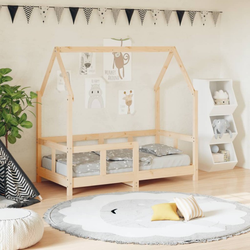 vidaXL Estructura de cama para niños madera maciza de pino 70x140 cm vidaXL Estructura de cama para niños madera maciza de pino 70x140 cm
