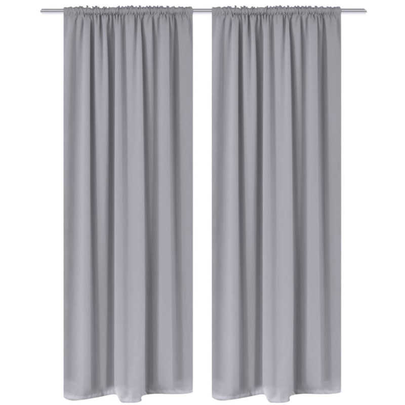 2 cortinas grises oscuras con jaretas, blackout 135 x 245 cm 2 cortinas grises oscuras con jaretas, blackout 135 x 245 cm