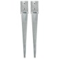 vidaXL Picas de tierra 2 uds acero galvanizado plateado 10x10x76 cm vidaXL Picas de tierra 2 uds acero galvanizado plateado 10x10x76 cm