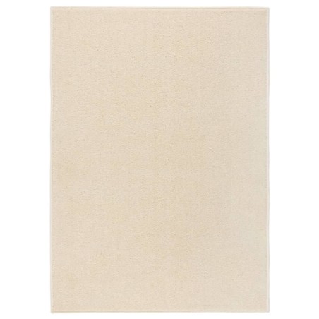 vidaXL Alfombra de pelo corto crema 120x170 cm