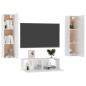 vidaXL Set de muebles de salón TV 3 piezas madera de ingeniería blanco vidaXL Set de muebles de salón TV 3 piezas madera de ingeniería blanco