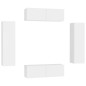 vidaXL Set de muebles de salón TV 4 piezas madera de ingeniería blanco vidaXL Set de muebles de salón TV 4 piezas madera de ingeniería blanco