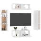 vidaXL Set de muebles de salón TV 4 piezas madera de ingeniería blanco vidaXL Set de muebles de salón TV 4 piezas madera de ingeniería blanco