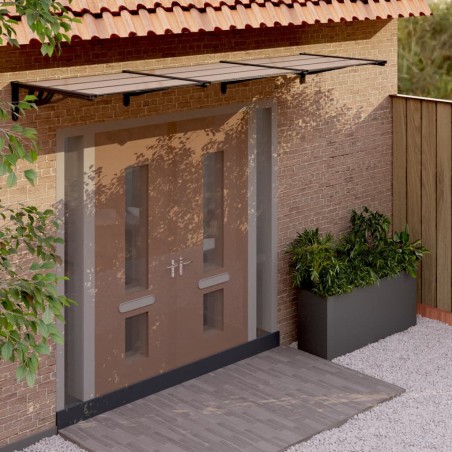 vidaXL Marquesina de puerta policarbonato negro 358,5x90 cm