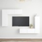 vidaXL Set de muebles de salón TV 4 piezas madera de ingeniería blanco vidaXL Set de muebles de salón TV 4 piezas madera de ingeniería blanco