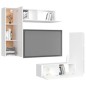 vidaXL Set de muebles de salón TV 4 piezas madera de ingeniería blanco vidaXL Set de muebles de salón TV 4 piezas madera de ingeniería blanco