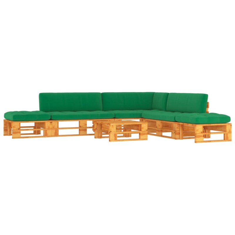 vidaXL Muebles de palets 6 pzas y cojines madera pino impregnada miel vidaXL Muebles de palets 6 pzas y cojines madera pino impregnada miel