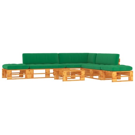 vidaXL Muebles de palets 6 pzas y cojines madera pino impregnada miel