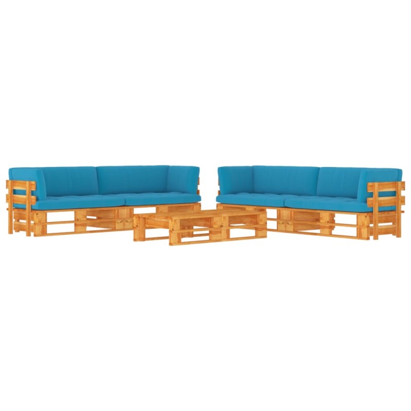 vidaXL Muebles de palets 6 pzas y cojines madera pino impregnada miel vidaXL Muebles de palets 6 pzas y cojines madera pino impregnada miel