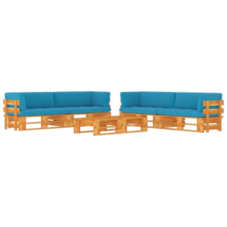 vidaXL Muebles de palets 6 pzas y cojines madera pino impregnada miel