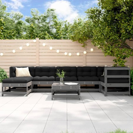 vidaXL Juego de muebles de jardín 8 piezas madera maciza de pino