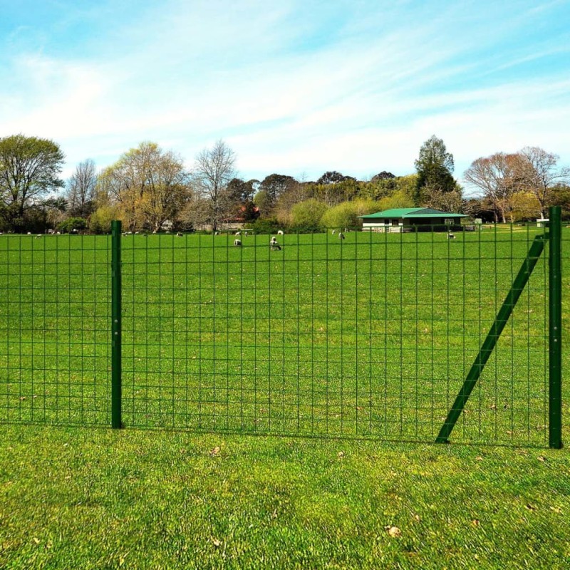 vidaXL Set de Euro Valla acero verde 25x1,7 m 