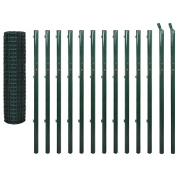 vidaXL Set de Euro Valla acero verde 25x1,7 m 