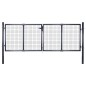 vidaXL Puerta de malla de jardín acero galvanizado gris 289x100 cm 