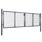 vidaXL Puerta de malla de jardín acero galvanizado gris 289x100 cm 